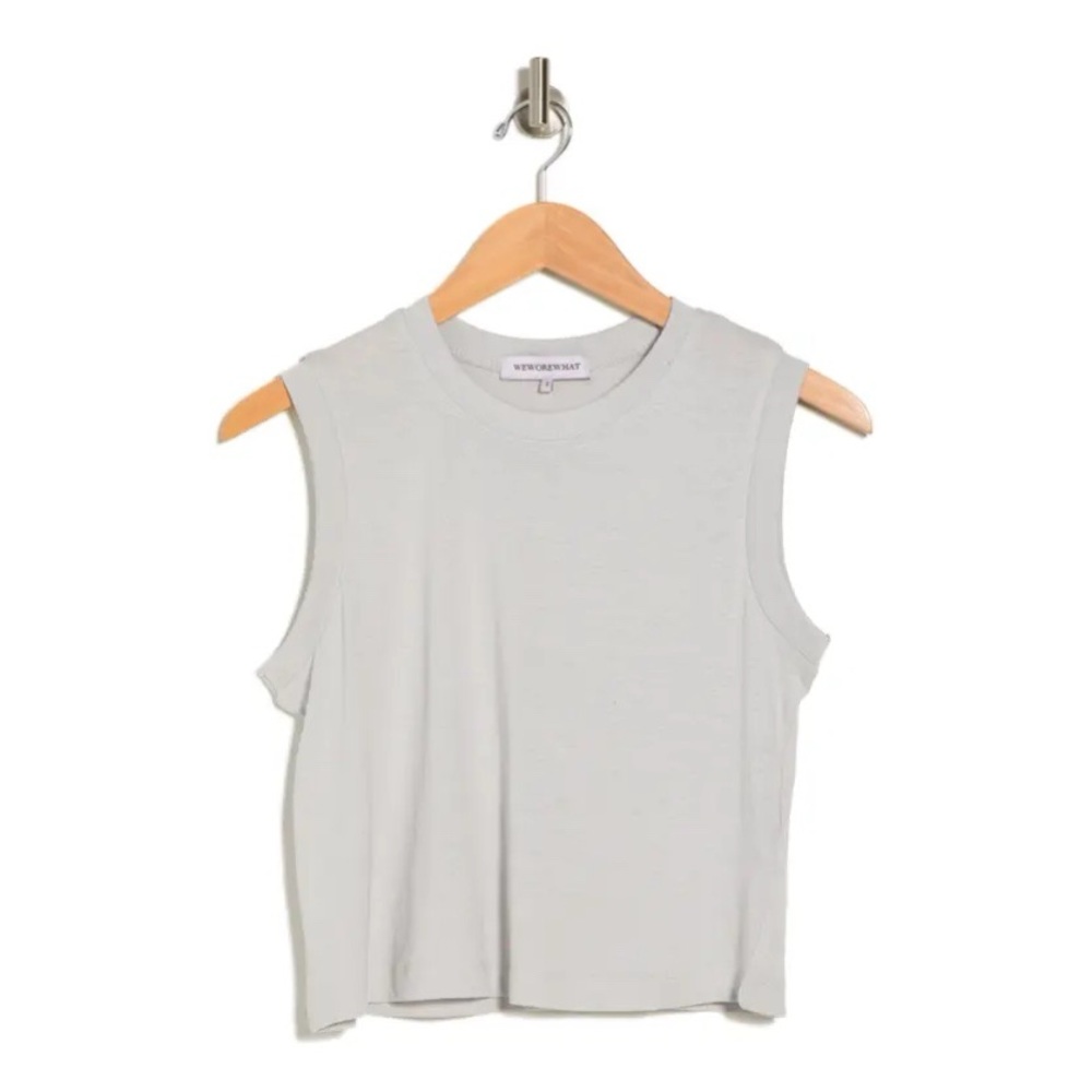 NWT! WeWoreWhat - Cotton Jersey  Muscle Tee - Light Grey - Size Medium